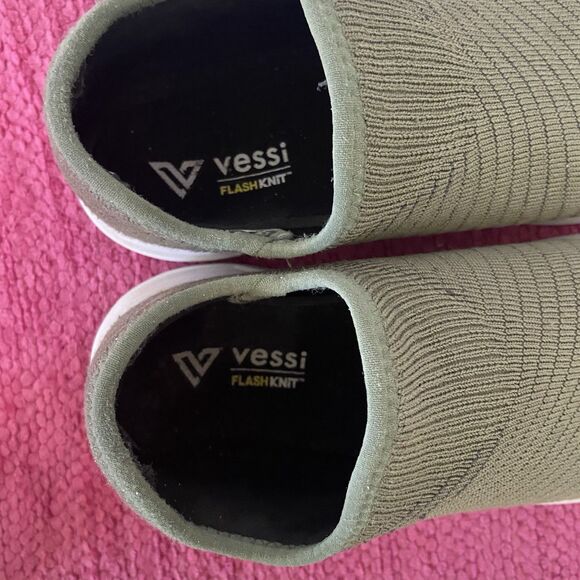 Vessi Cityscape Waterproof Slip On Knit Sneakers Olive Green Size 7 - Picture 6 of 11